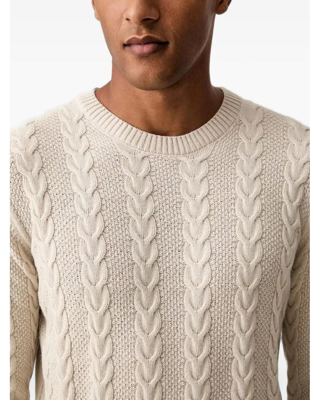 Joop! Natural Cable-Knit Crew-Neck Sweater for men