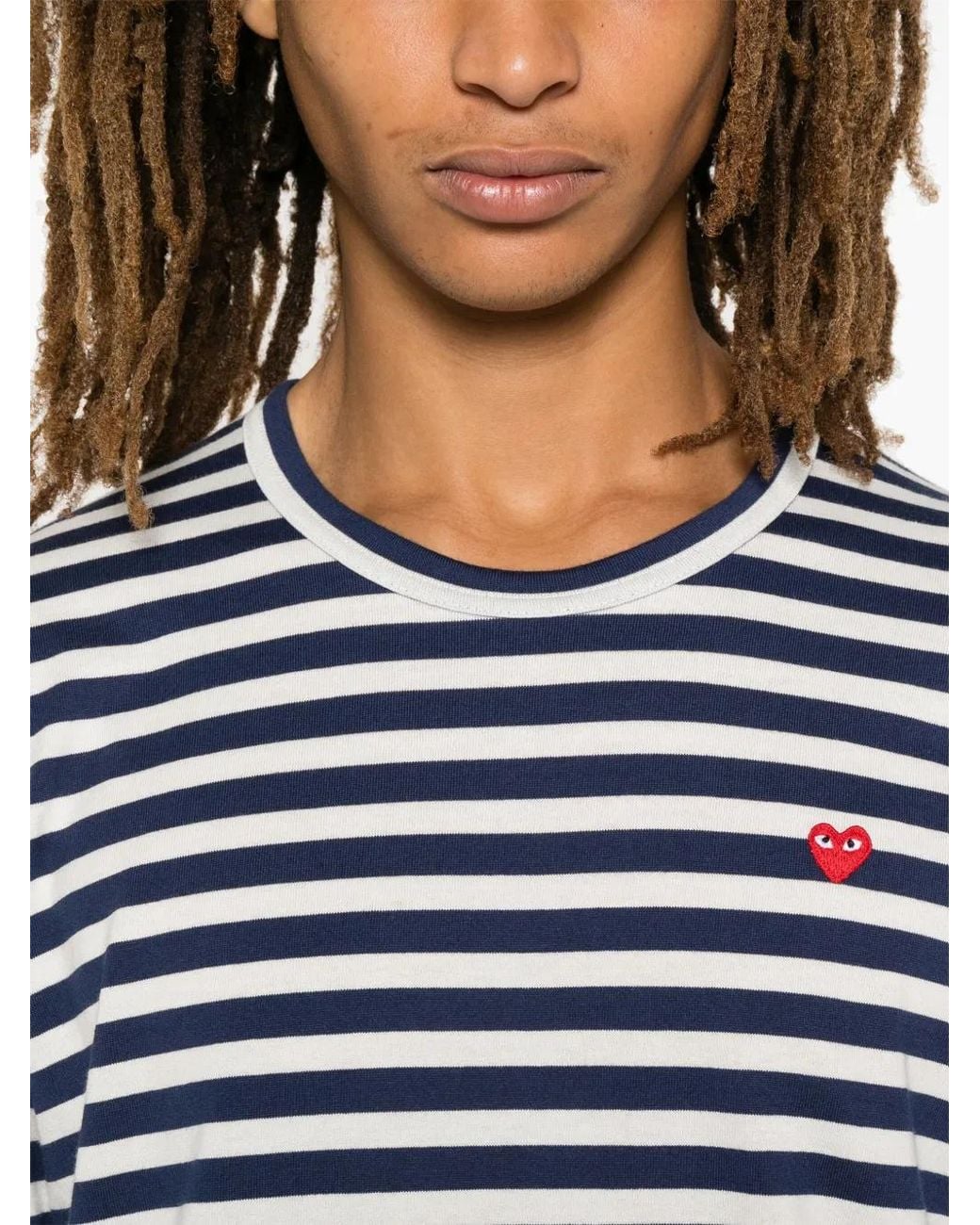 COMME DES GARÇONS PLAY Blue Heart-Patch T-Shirt