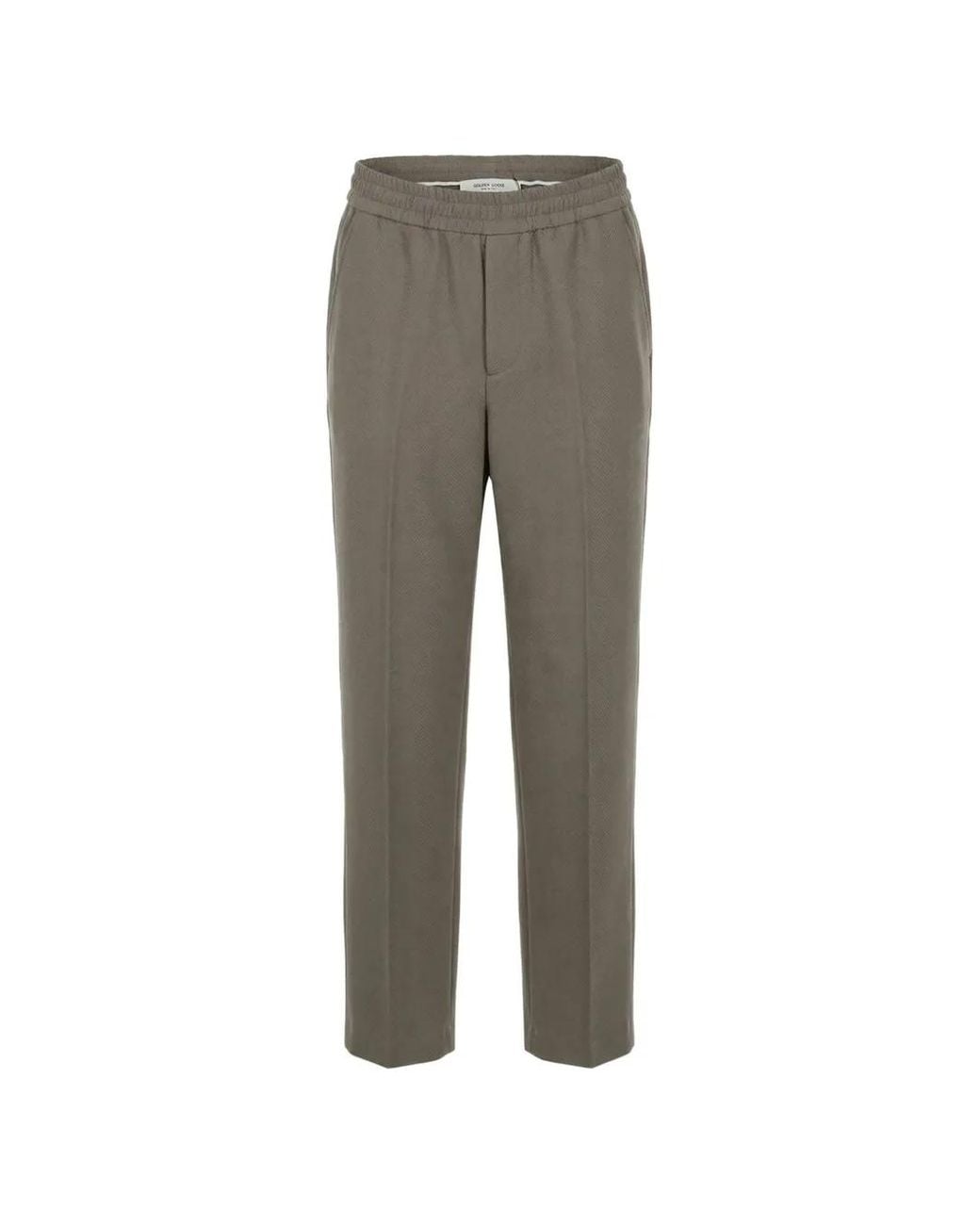 Golden Goose Deluxe Brand Gray Journey Herringbone-Pattern Elasticated-Waistband Trousers for men