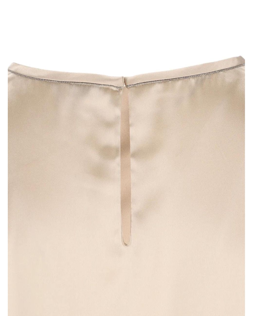 Brunello Cucinelli Natural Oberteil mit kastigem Schnitt