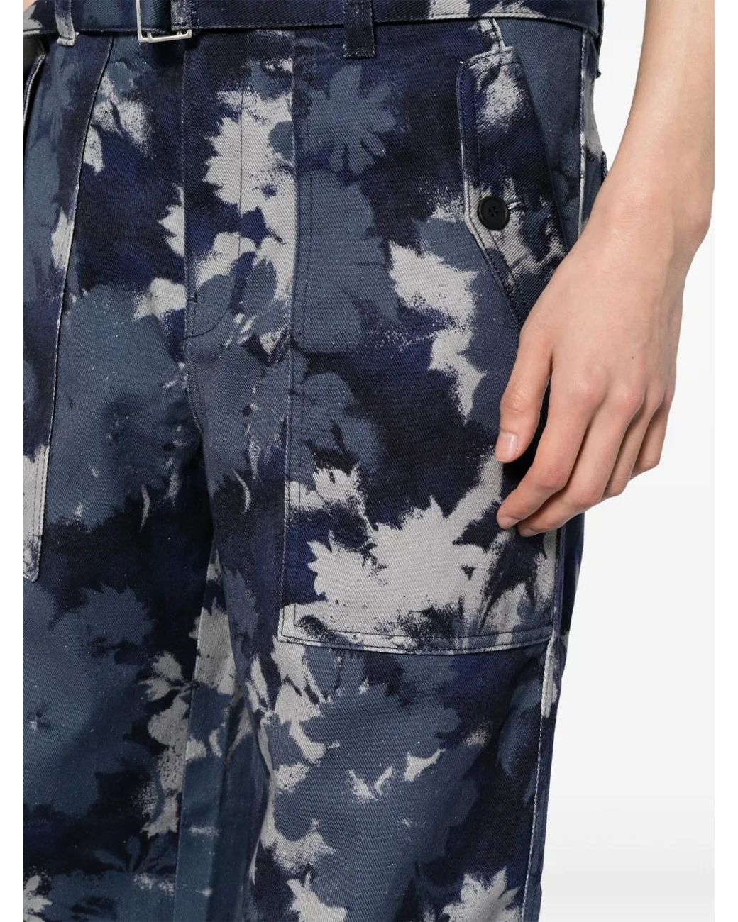 Vaqueros Rectos Con Estampado Abstracto Maison Kitsuné de hombre de color Blue