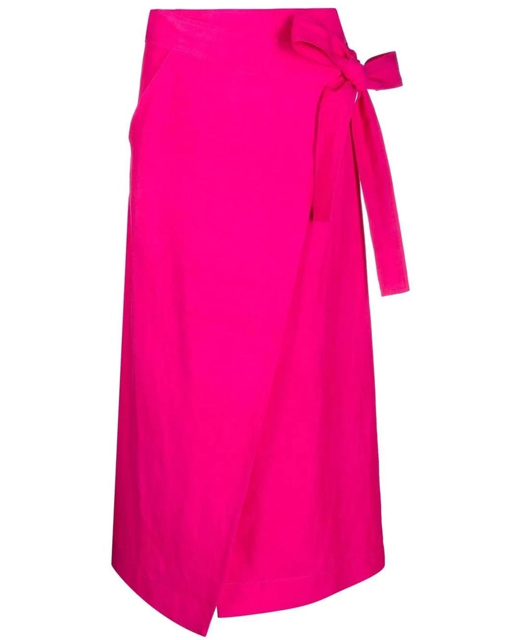 P.A.R.O.S.H. Pink Wrap Midi Skirt