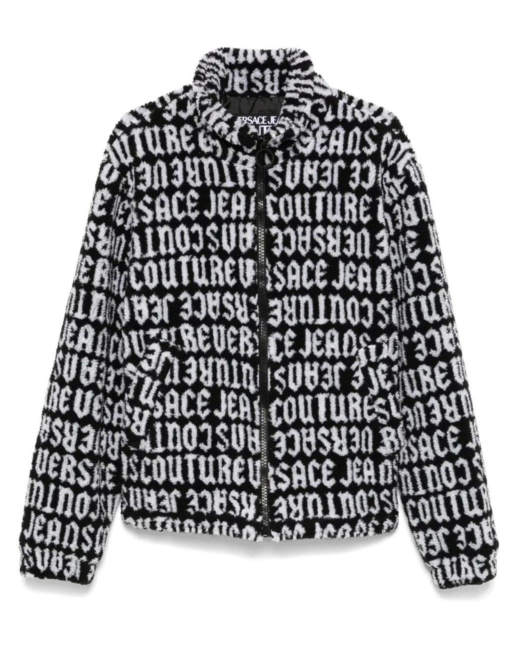 Versace Jeans Couture Black Logomania Teddy Jacket for men