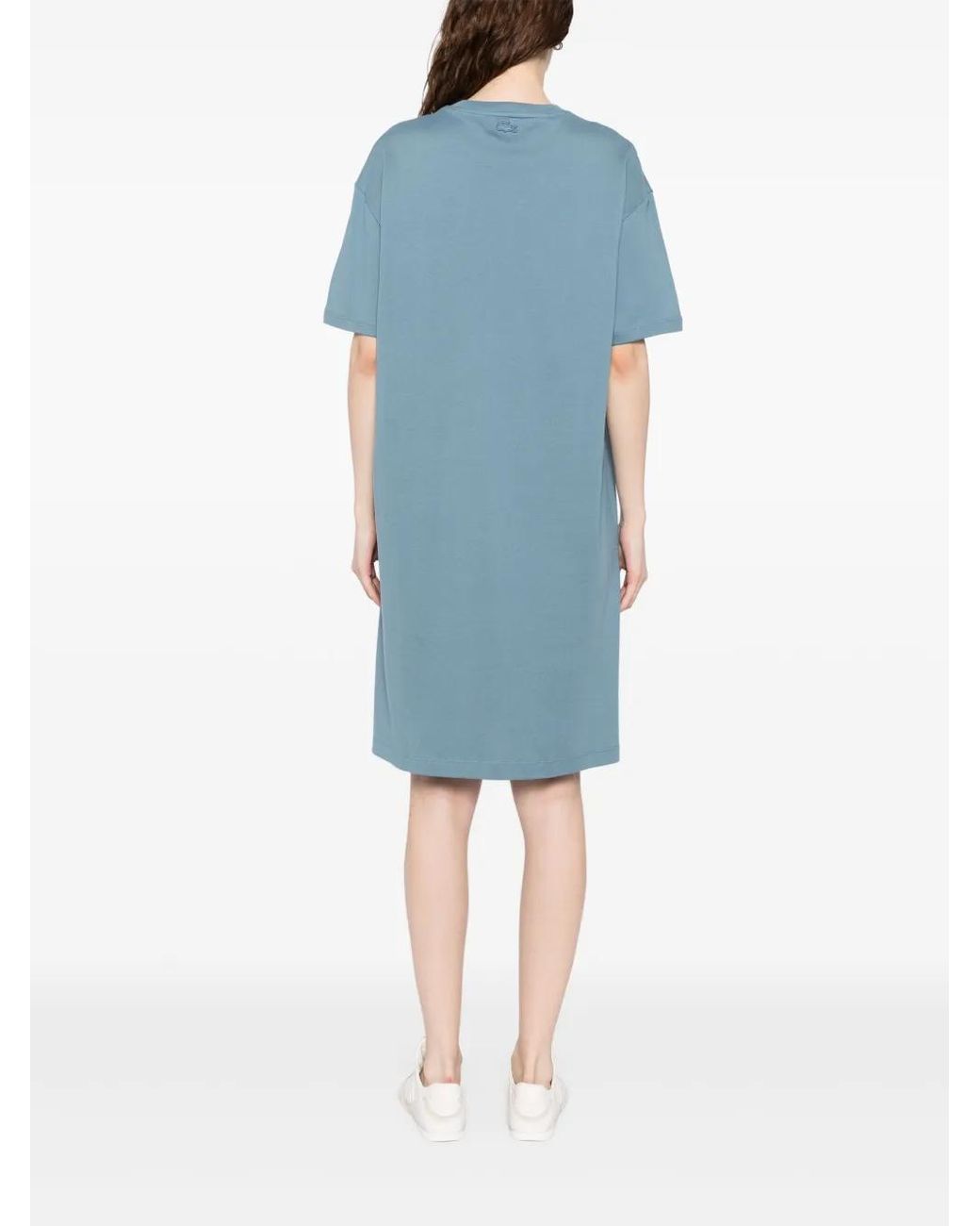 Lacoste Blue Cotton-Jersey T-Shirt Dress