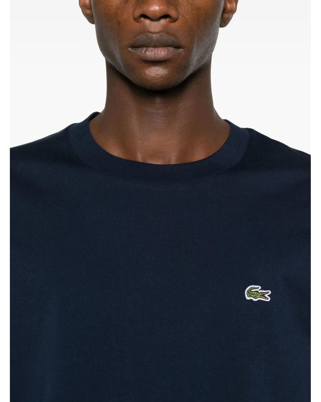 Lacoste Blue Long-Sleeve Logo-Patch Sweatshirt for men