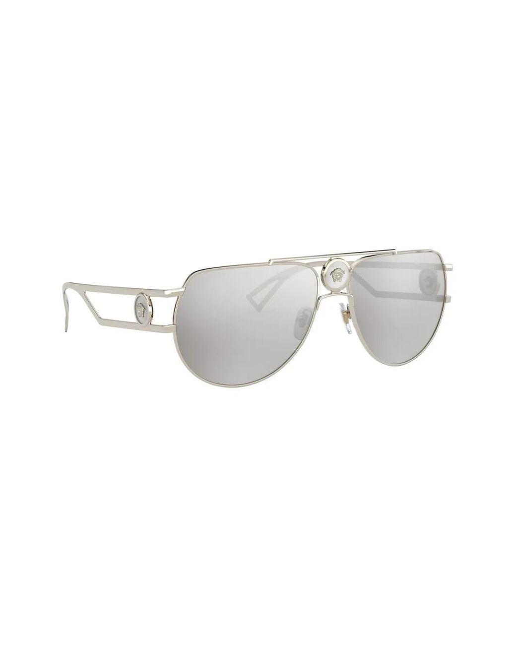 Versace Gray Medusa Pilot-Frame Sunglasses for men