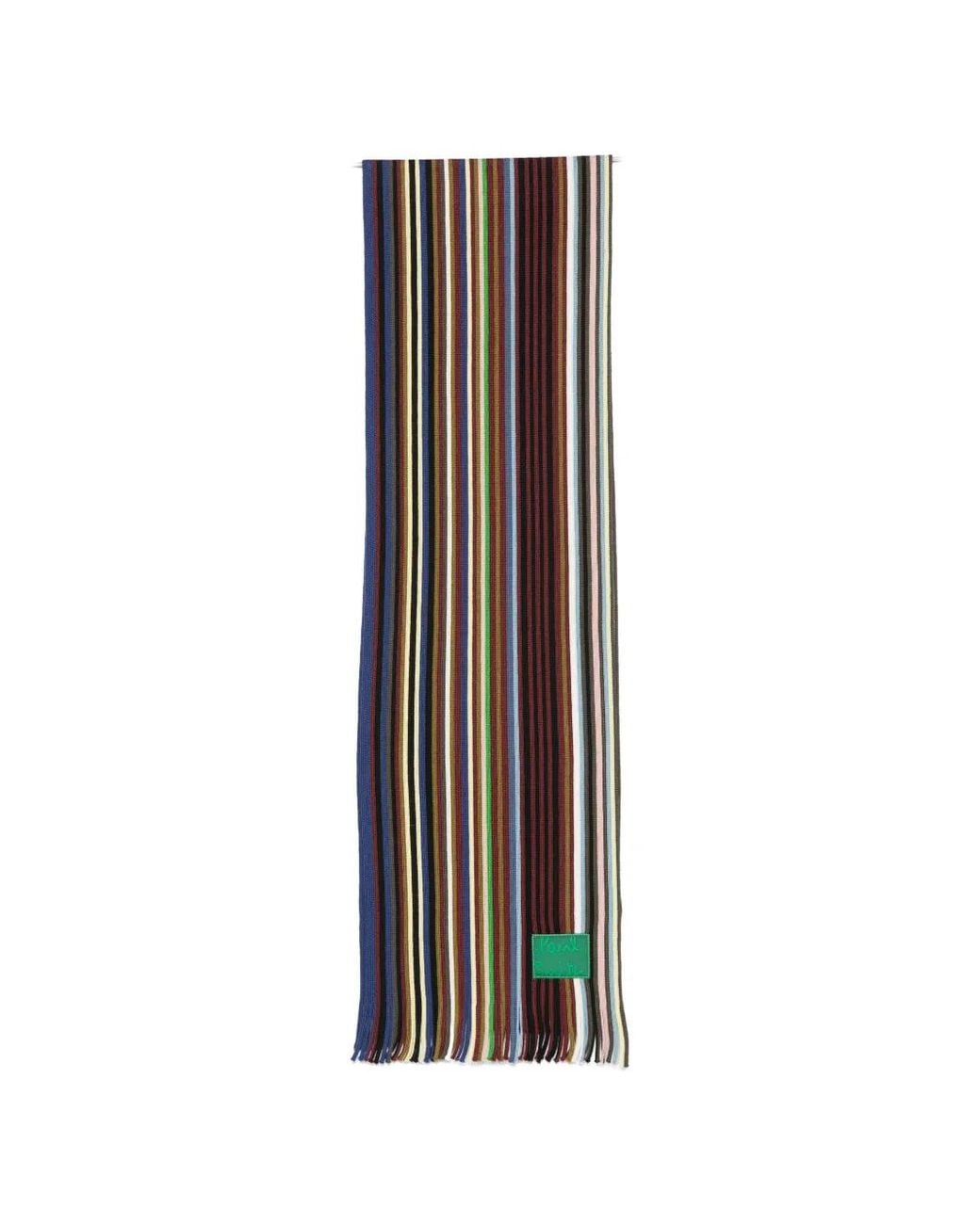 Paul Smith White Artist Stripe Scarf for men