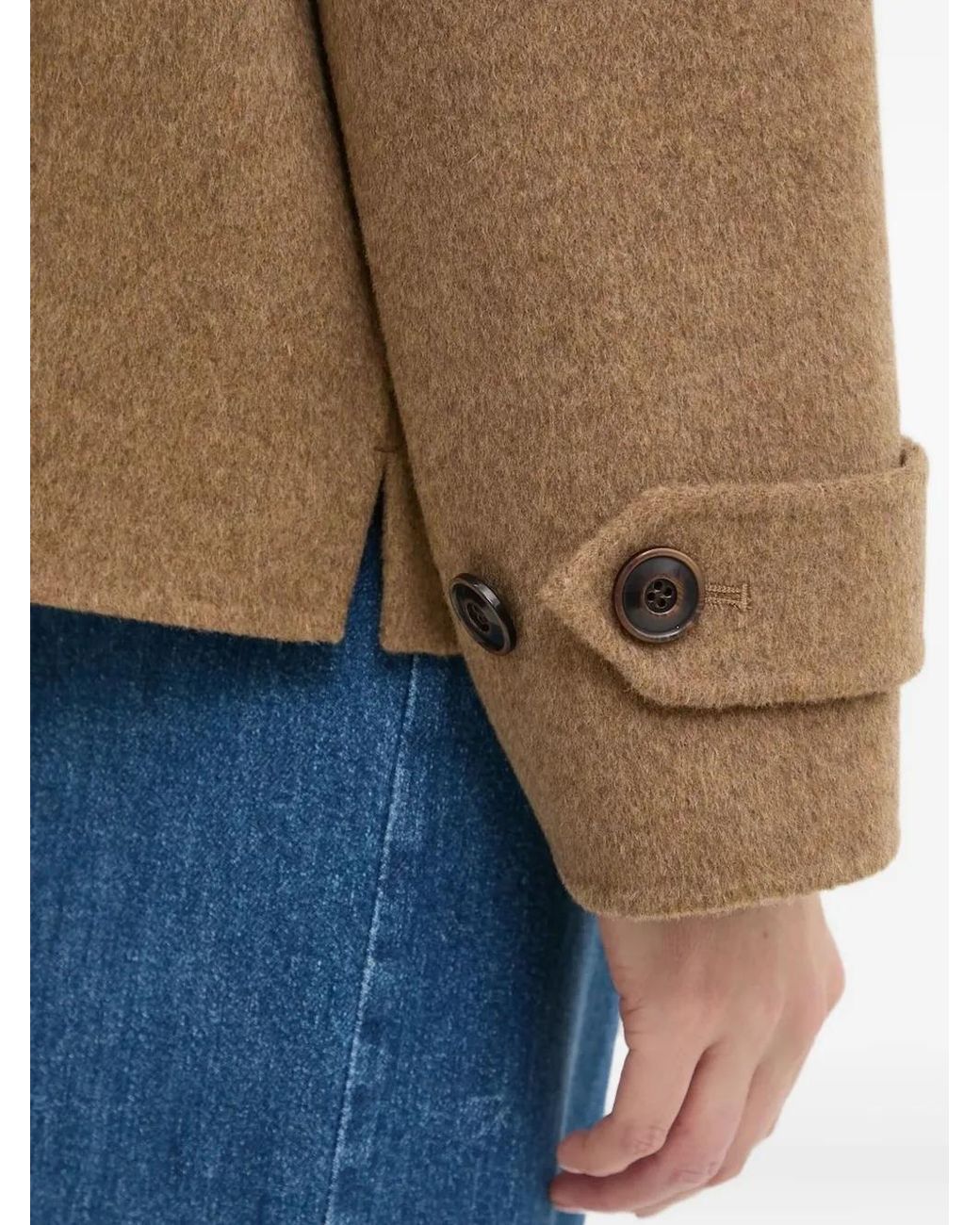 Sessun Blue Button-Fastening Patch-Pocket Jacket