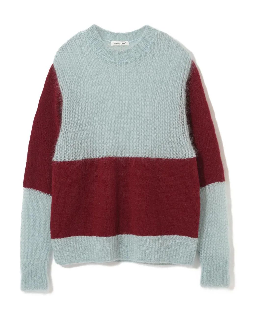 Undercover Red Mohair-Blend Striped Sweater
