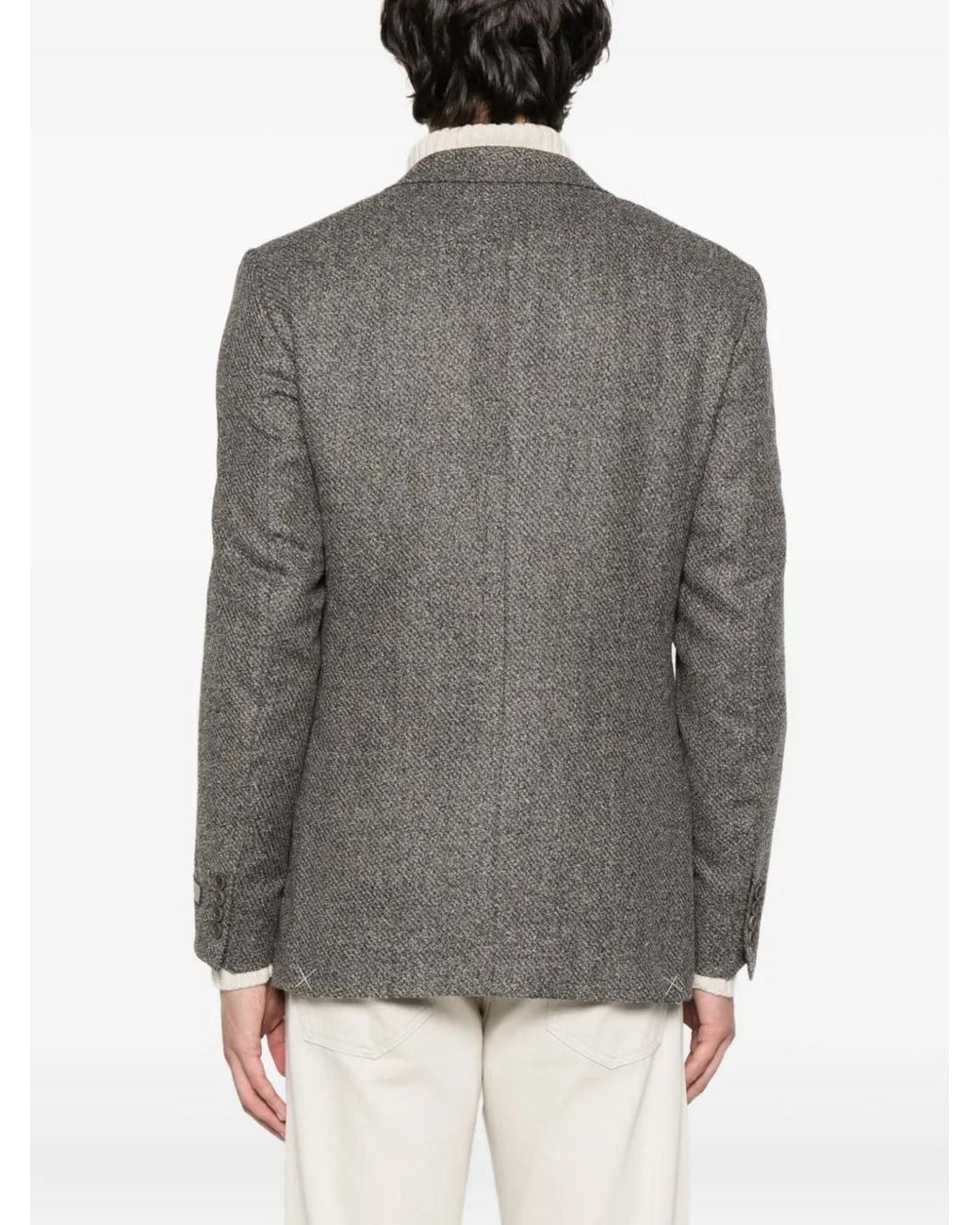 Canali Gray Textured Blazer for men