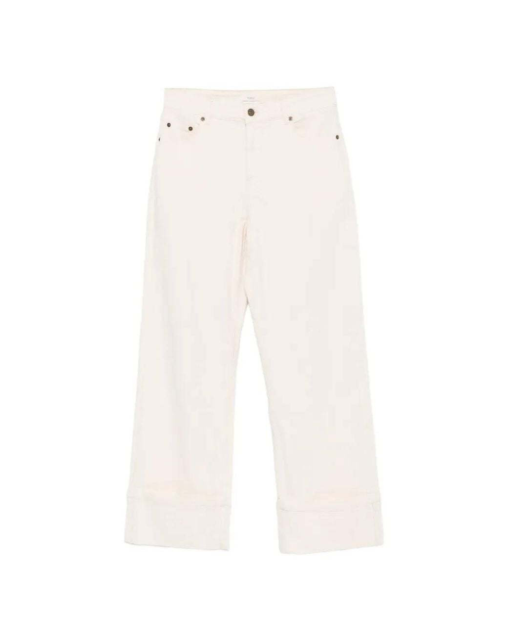 Yerse White Jean À Ourlet Retroussé