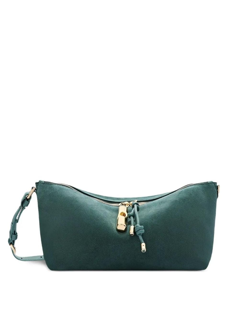 Furla Green Toni Suede Calf Leather Bag
