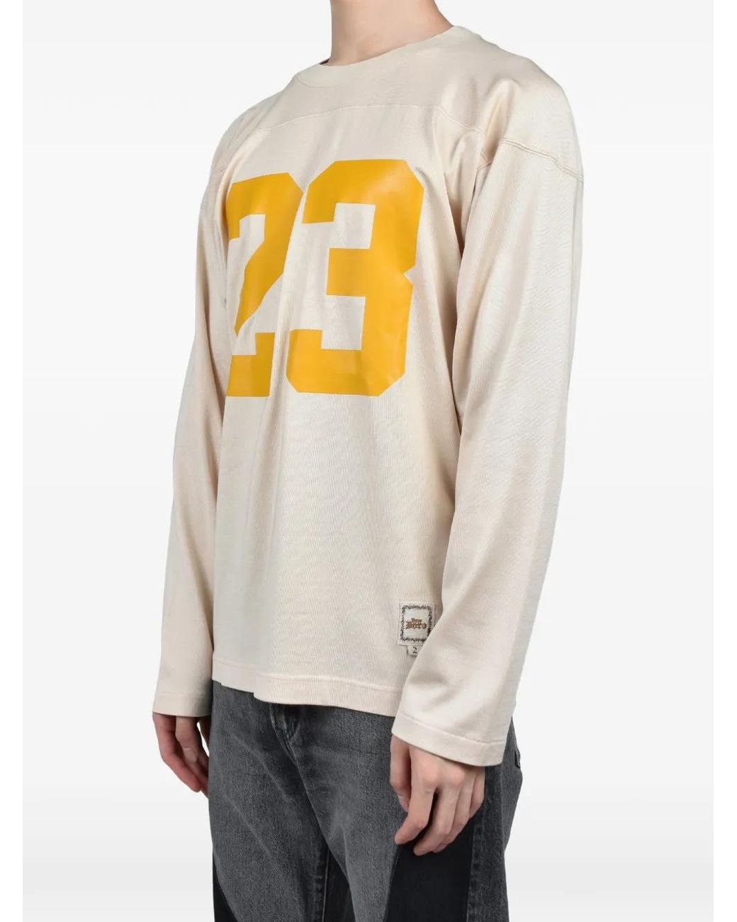 Dear BORO Yellow Number-Print T-Shirt for men