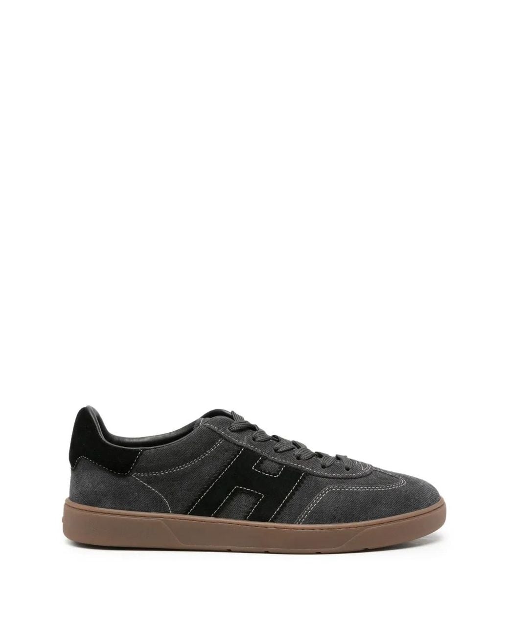 Hogan Black Logo-Patch Panelled Sneakers for men