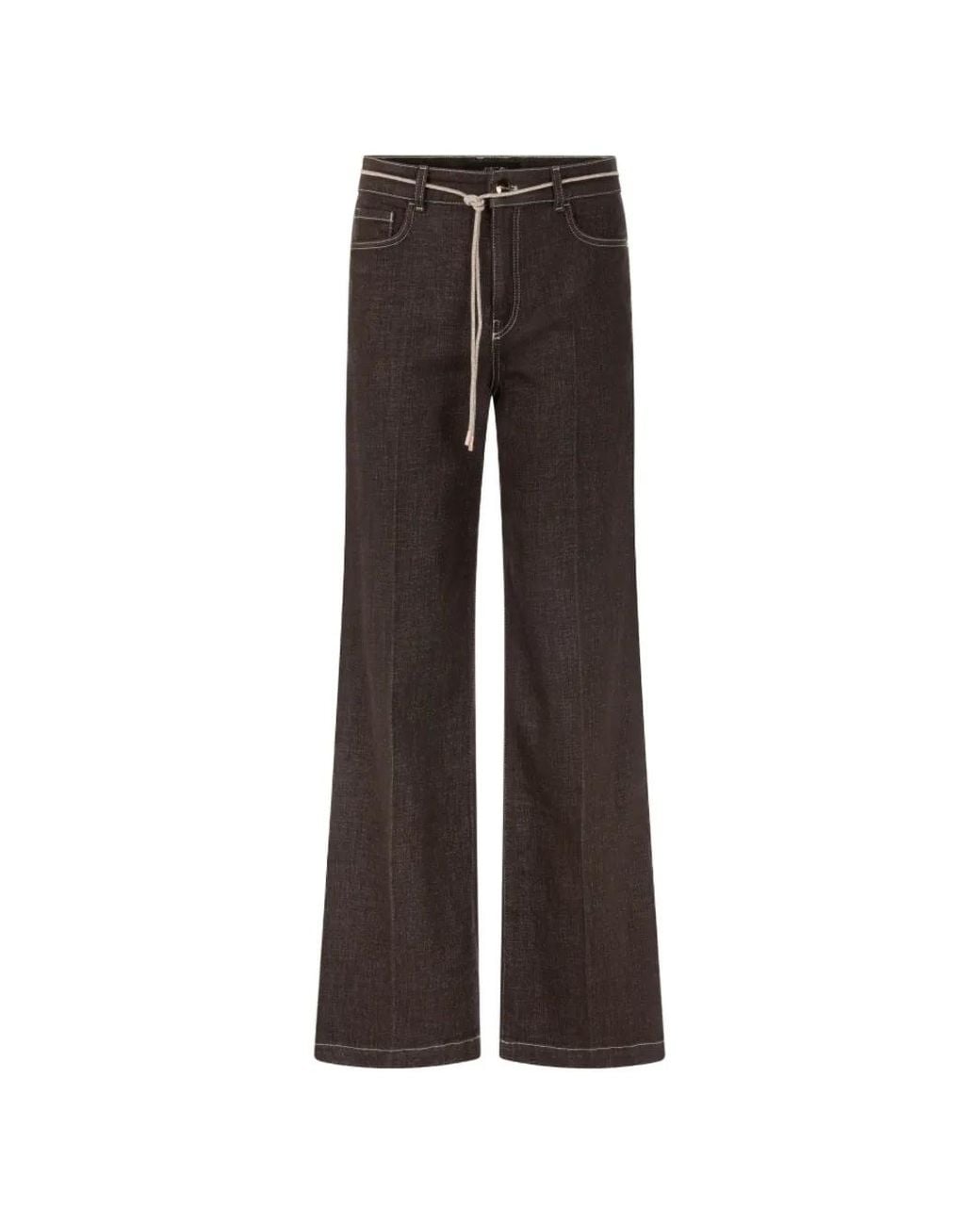Marc Cain Brown Drawstring Wide-Leg Jeans