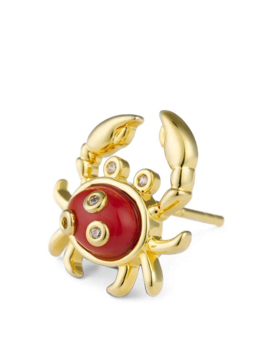 Eshvi Metallic Coral Crab Stud Earrings