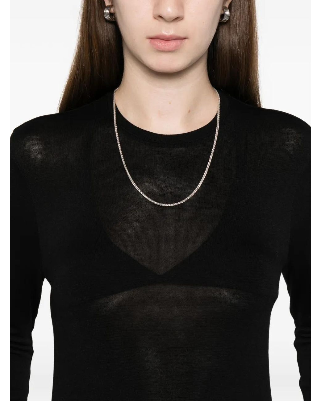 Totême Black Long-Sleeve Jersey Top