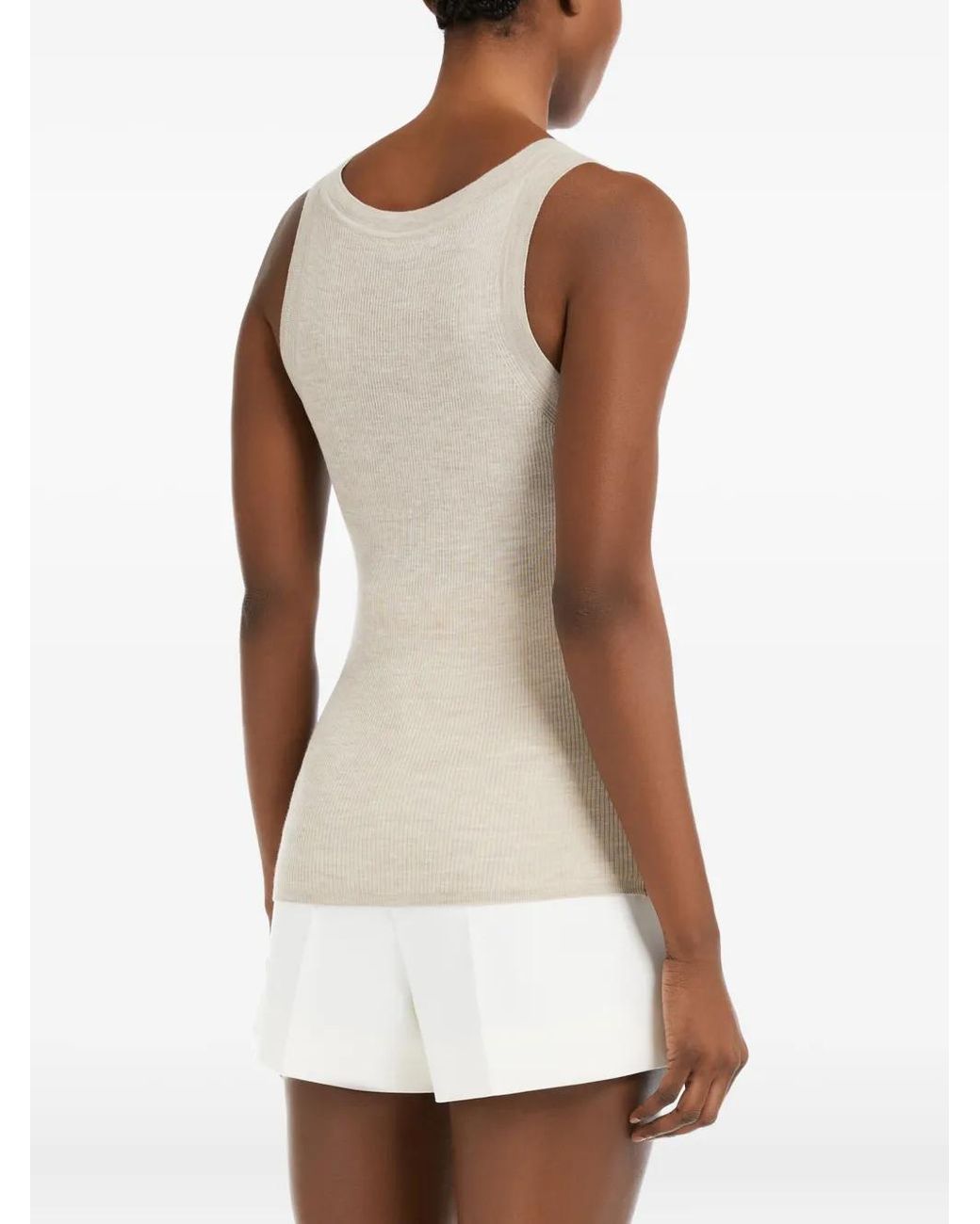 Max Mara Eliadi Geribbelde Top in het Natural