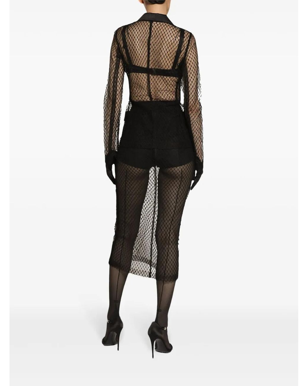 Dolce & Gabbana Black Single-Breasted Mesh Dolce Tuxedo Jacket