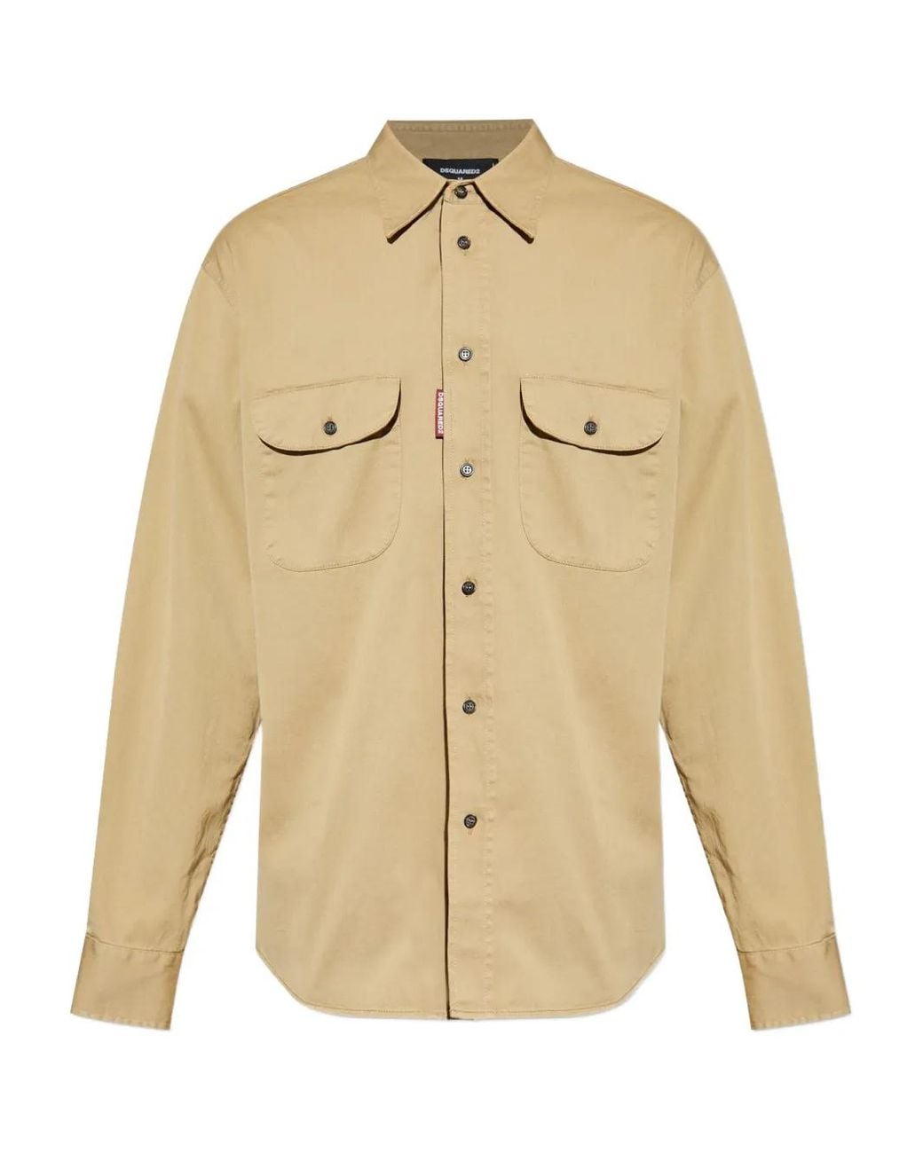 DSquared² Natural Double-Pockets Landscape Shirt Jacket for men