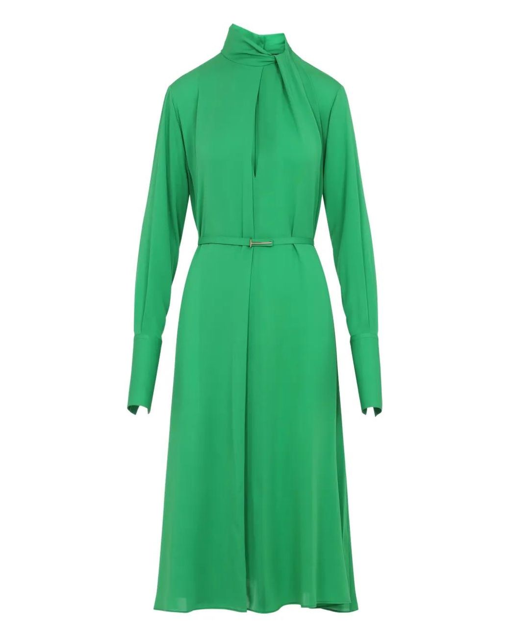 Tom Ford Green Washed Silk Midi Dress
