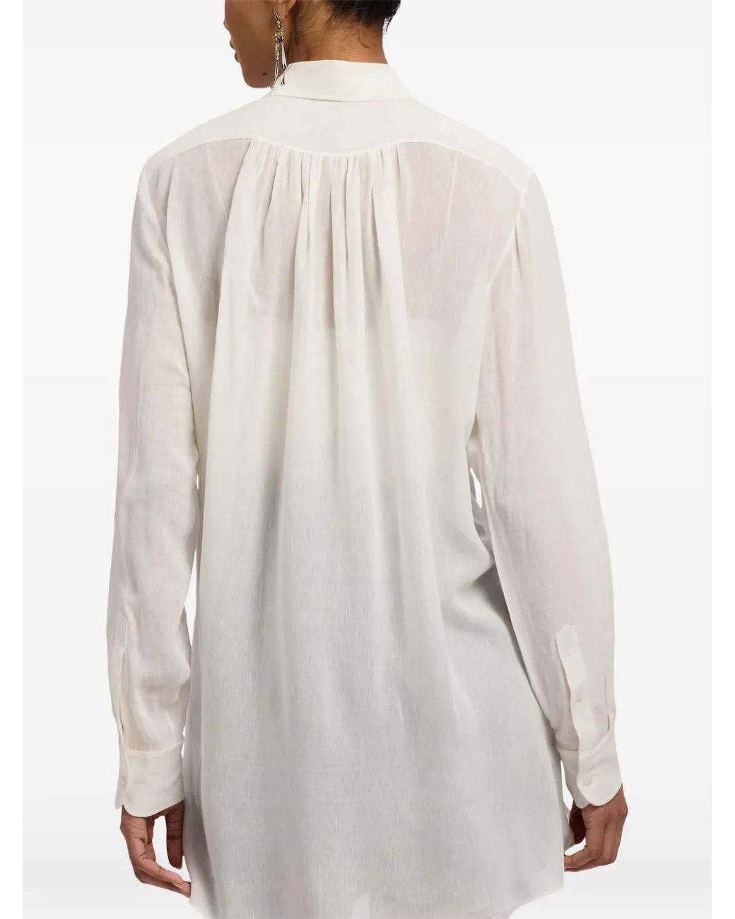 Ralph Lauren White Karmen Long-Sleeve Shirt