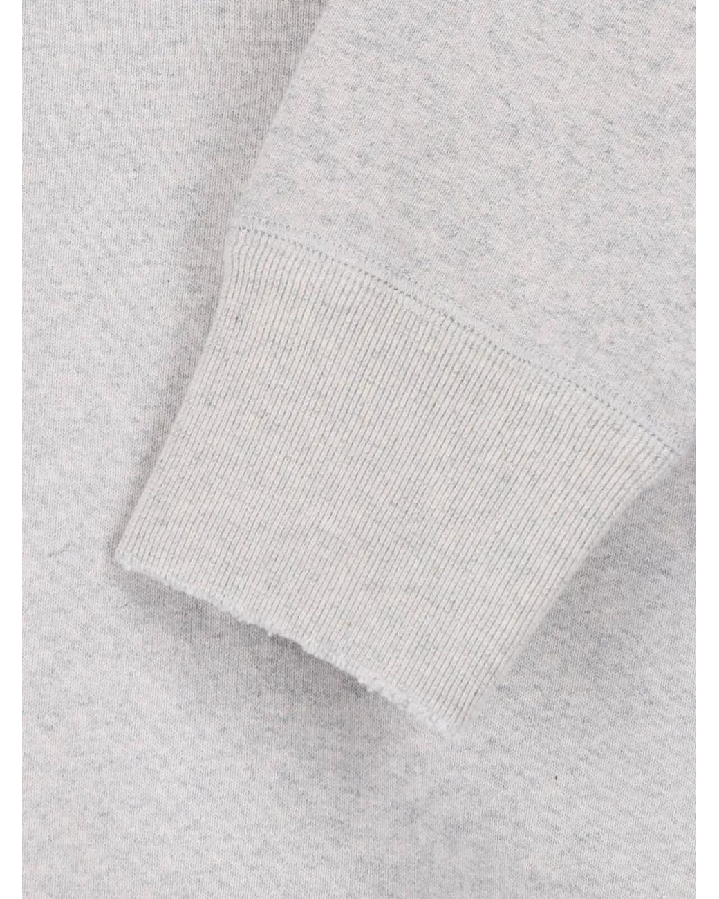 Prada Gray Cotton Fleece Hoodie With Jewel Brooch