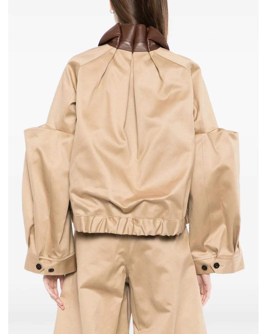 Sacai Natural Cut-Out Collared Jacket