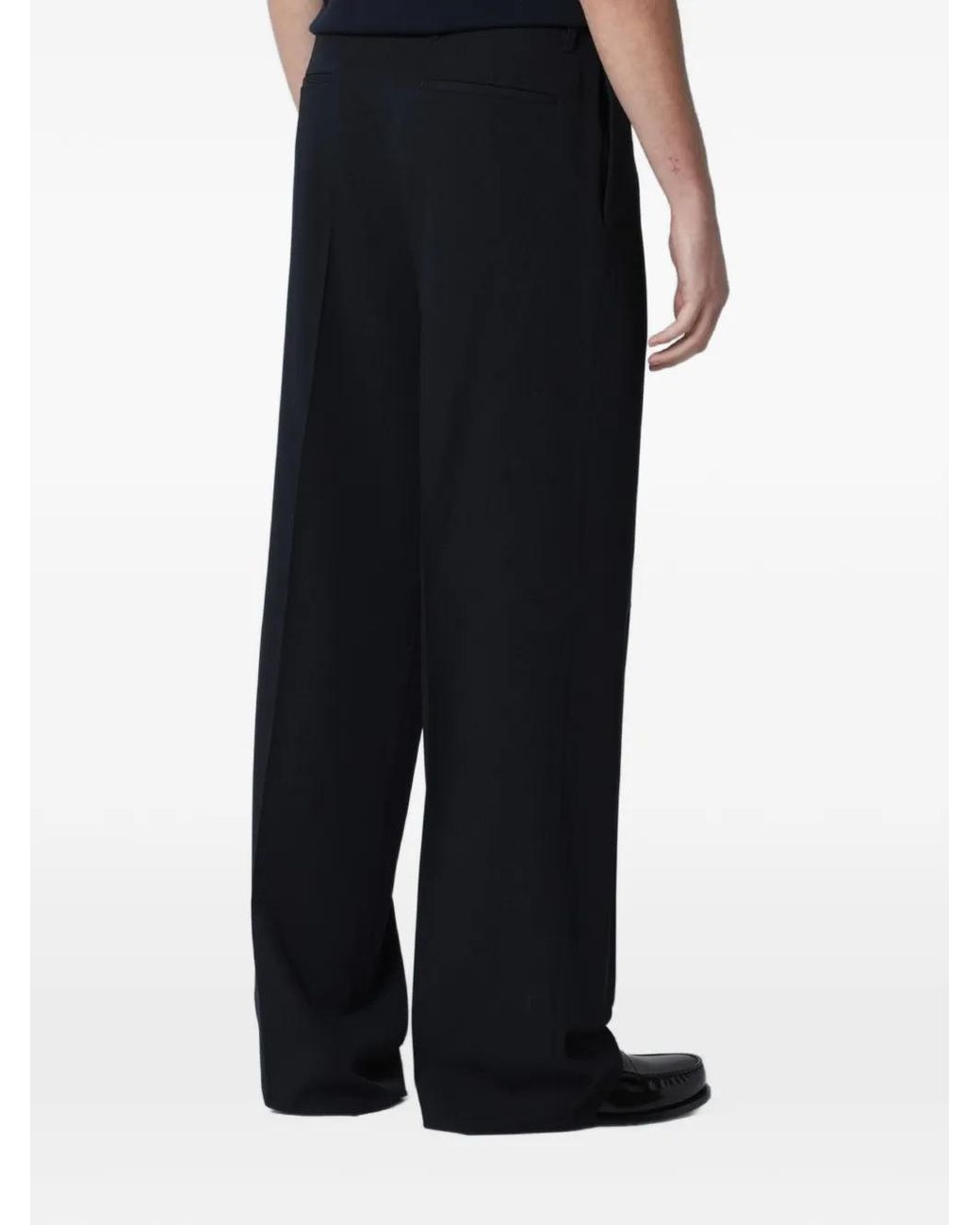 Lardini Black Pleated Straight Trousers for men