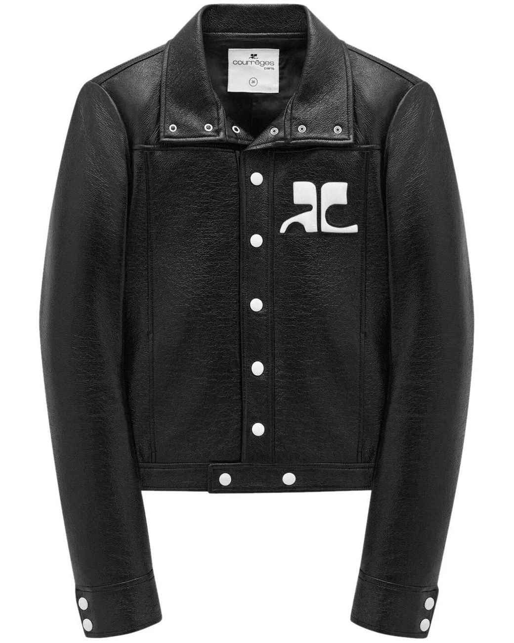 Courreges Black Reedition Vinyl Jacket