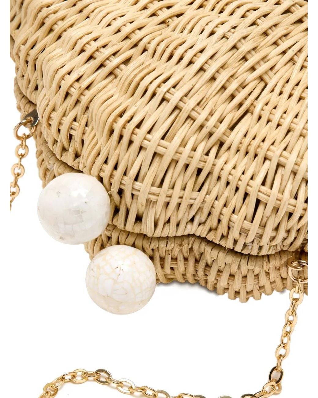 Poolside Natural Mini Shell-Shaped Clutch