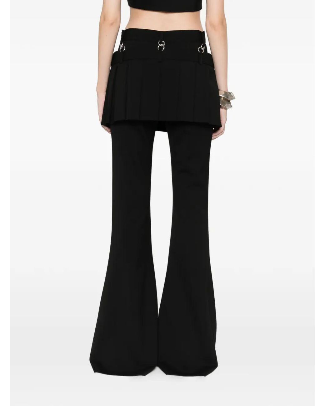 MEDEA Black Detachable Skirt Flared Trousers