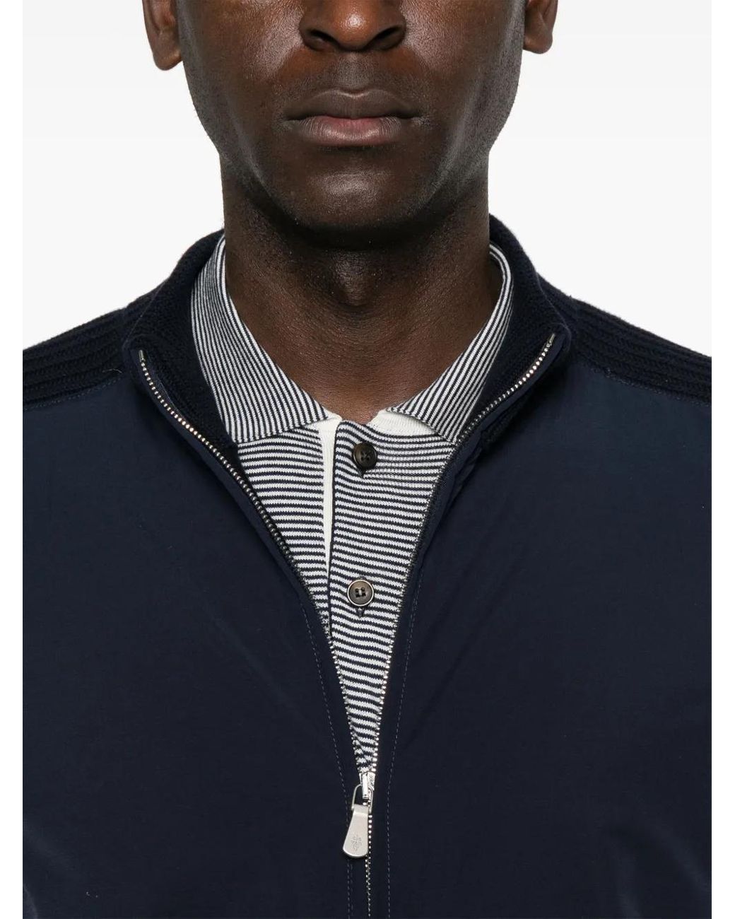 Eleventy Blue Panelled Jacket for men
