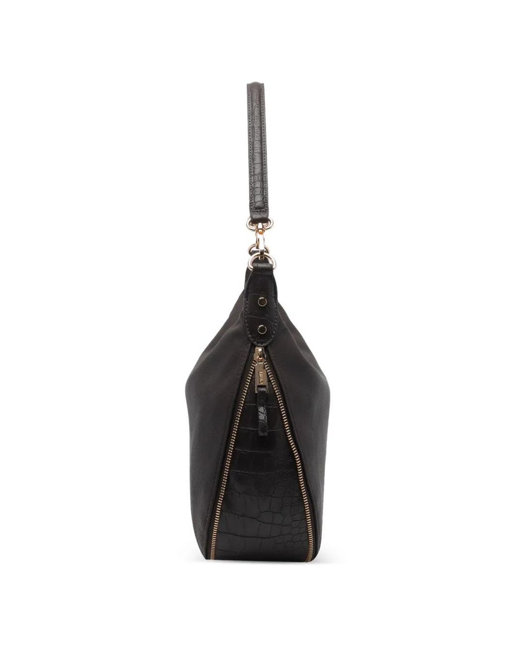 Liu Jo Black Sac Cabas À Effet Peau De Crocodile Et Détail Zippé