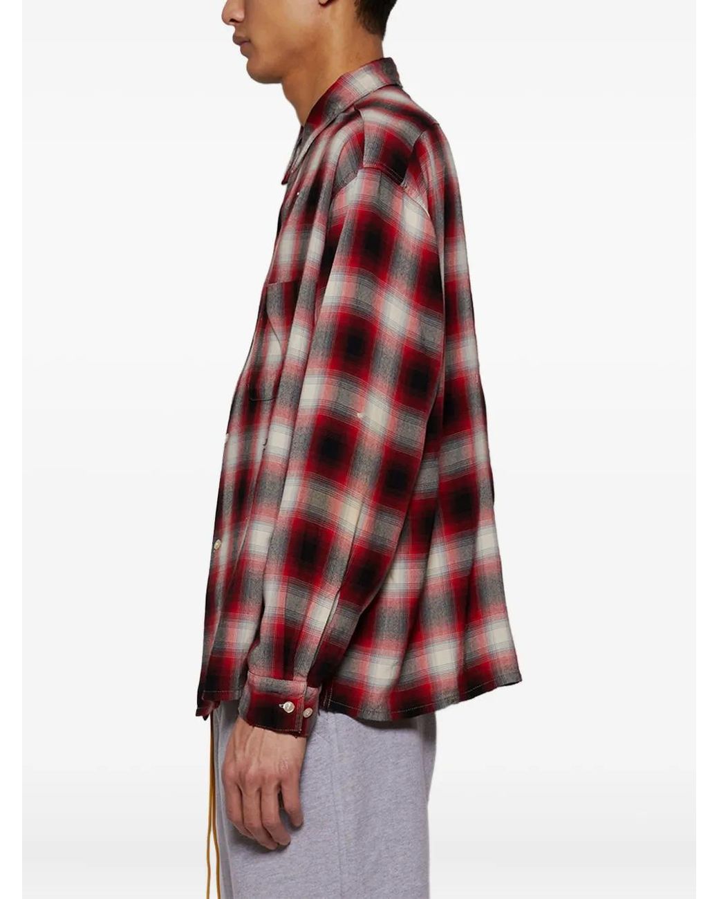 SAINT Mxxxxxx Red Check-Print Shirt for men