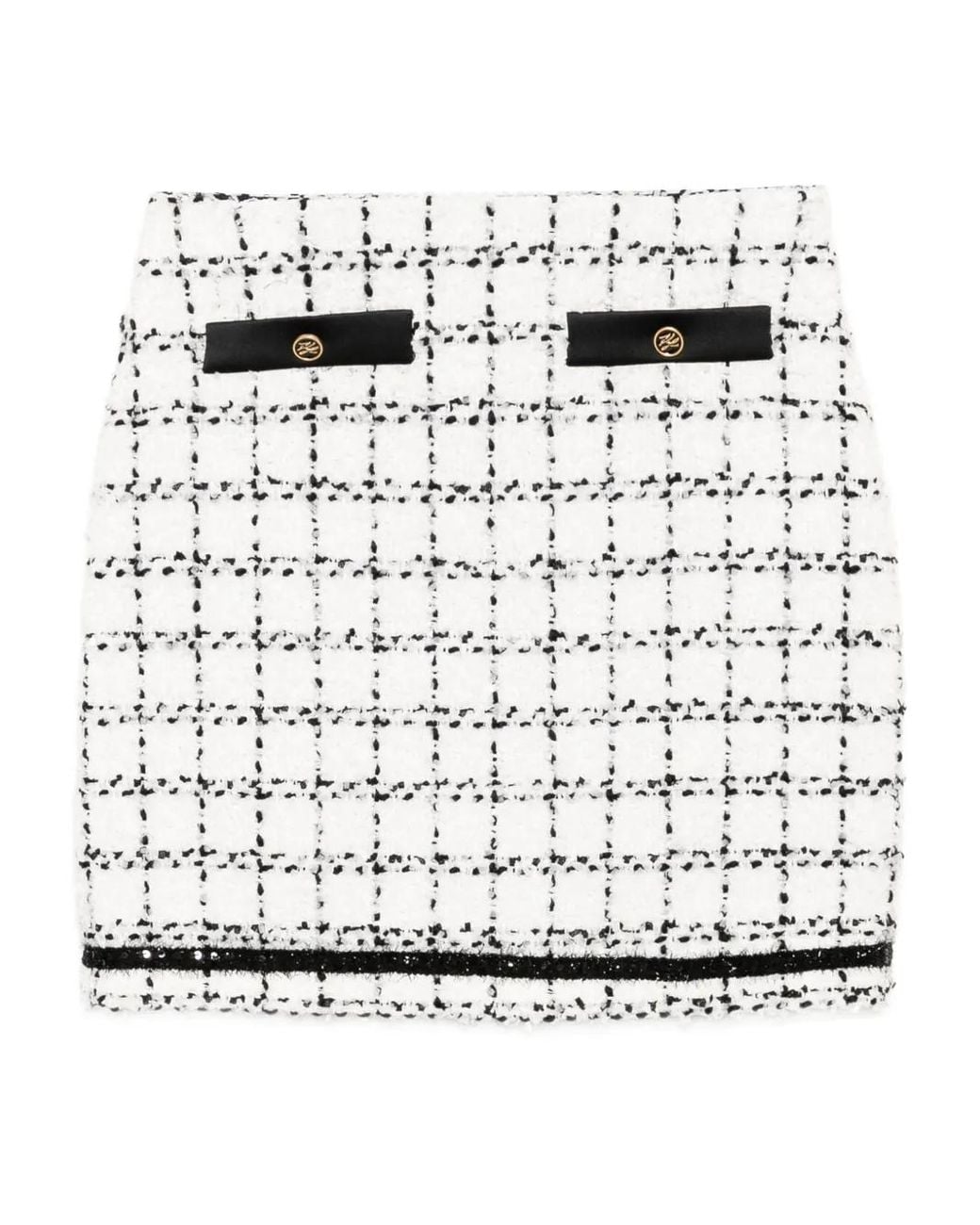 Karl Lagerfeld White Boucle Skirt