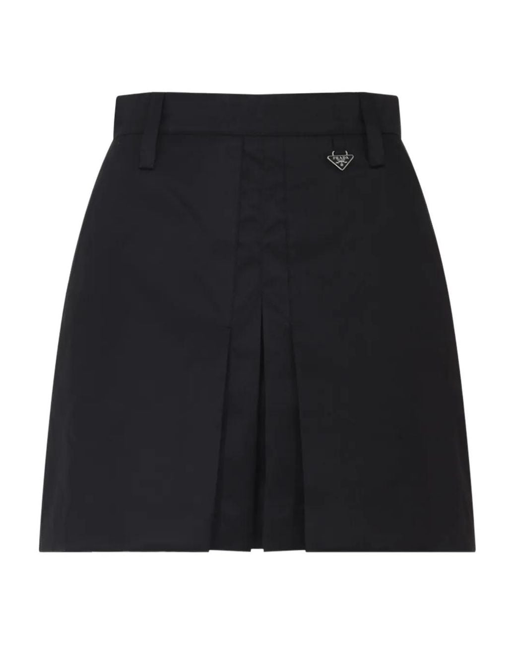 Prada Black Triangle Logo Mini Skirt