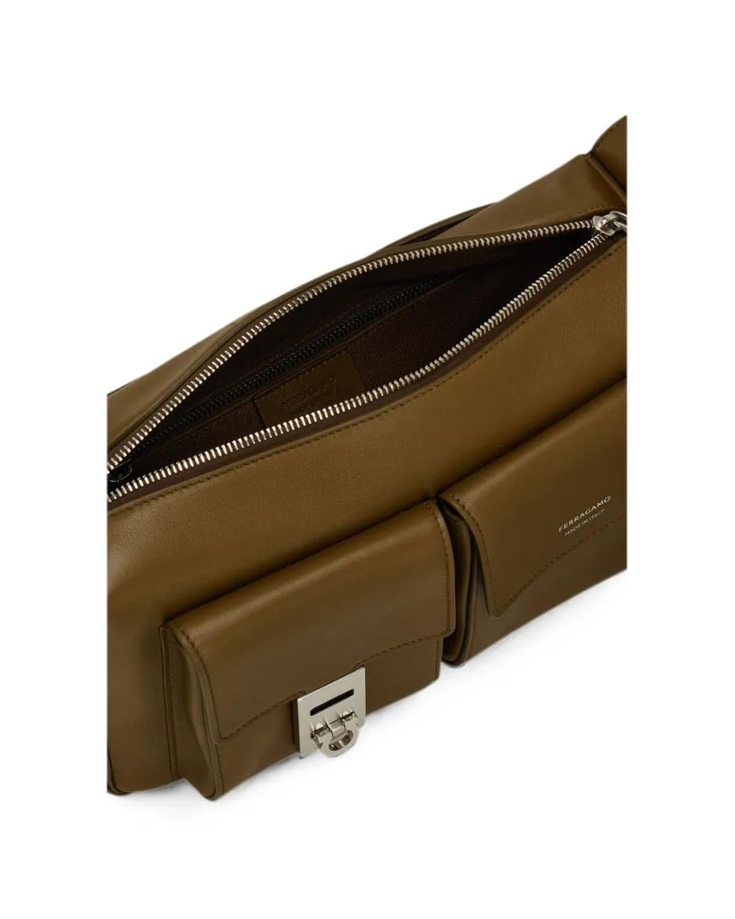 Ferragamo Brown Medium Hug-Buckle Messenger Bag for men