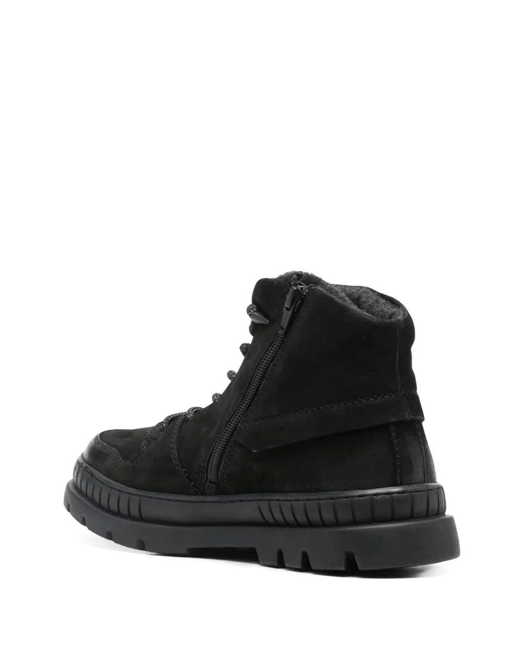 Bugatti Black Nubuck Panelled Lace-Up Ankle Boots for men