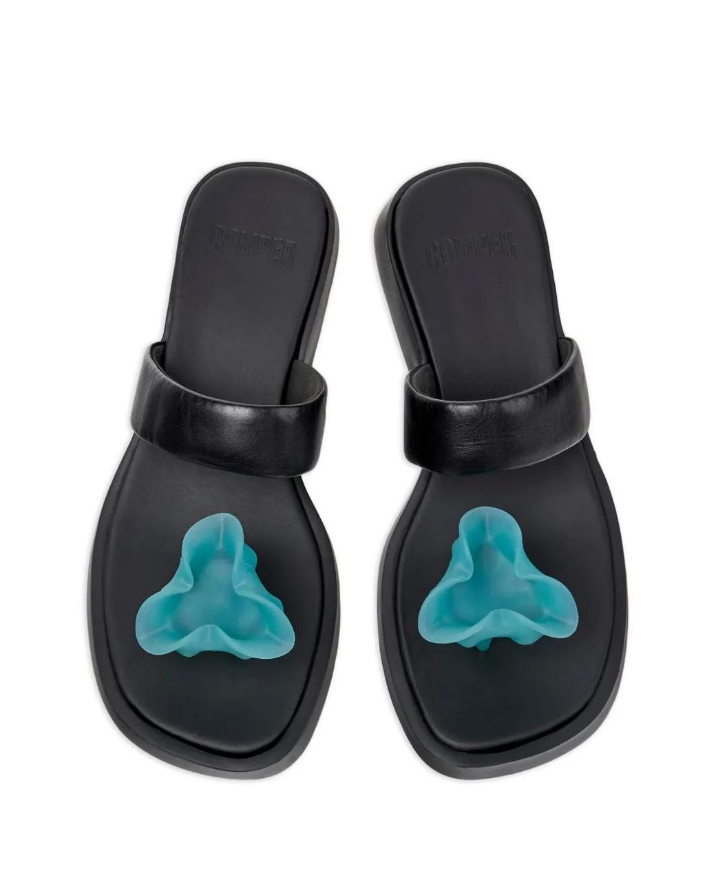 Camper White Dana Floral-Appliqué Sandals