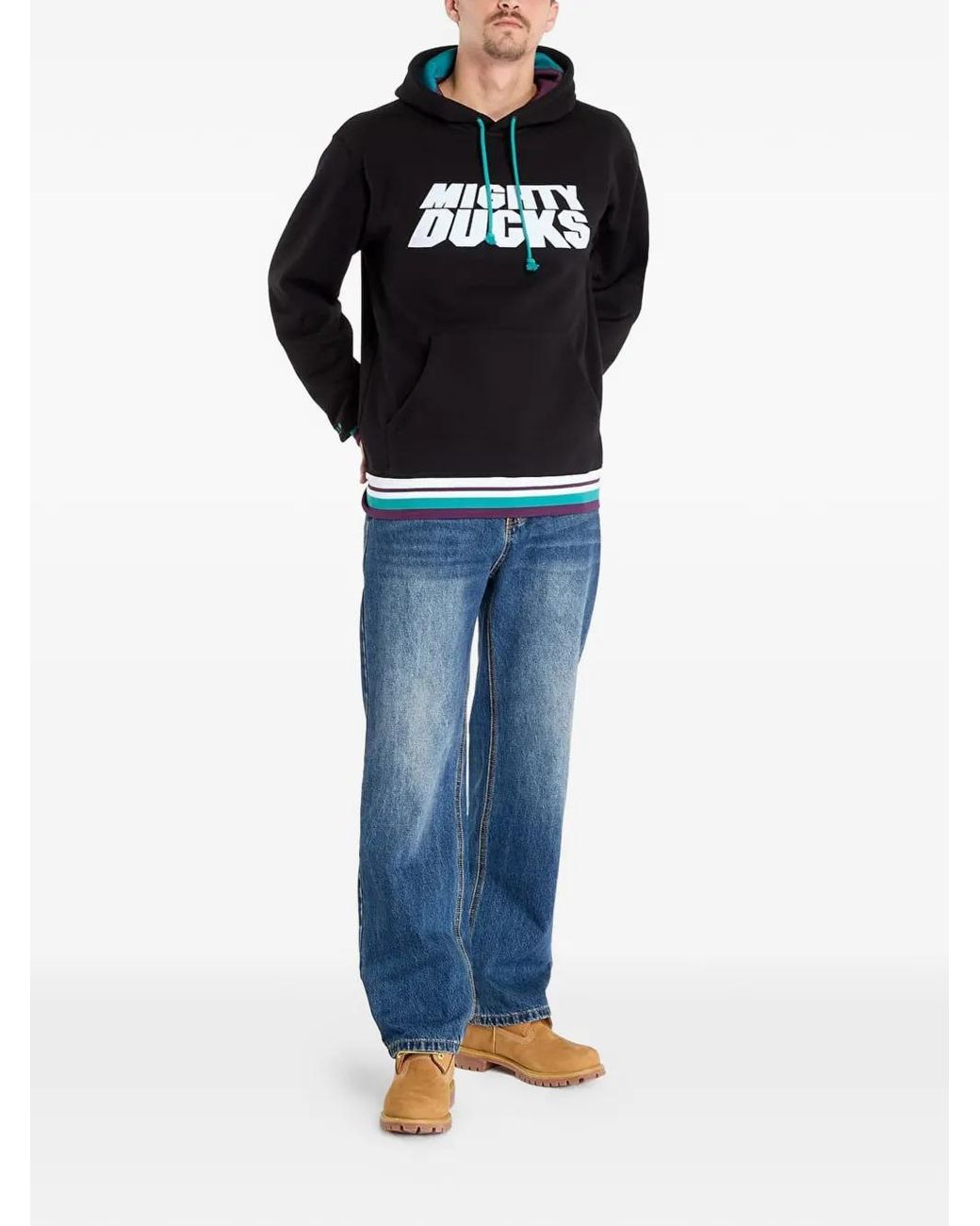 Mitchell & Ness Black Drawstring Hoodie for men