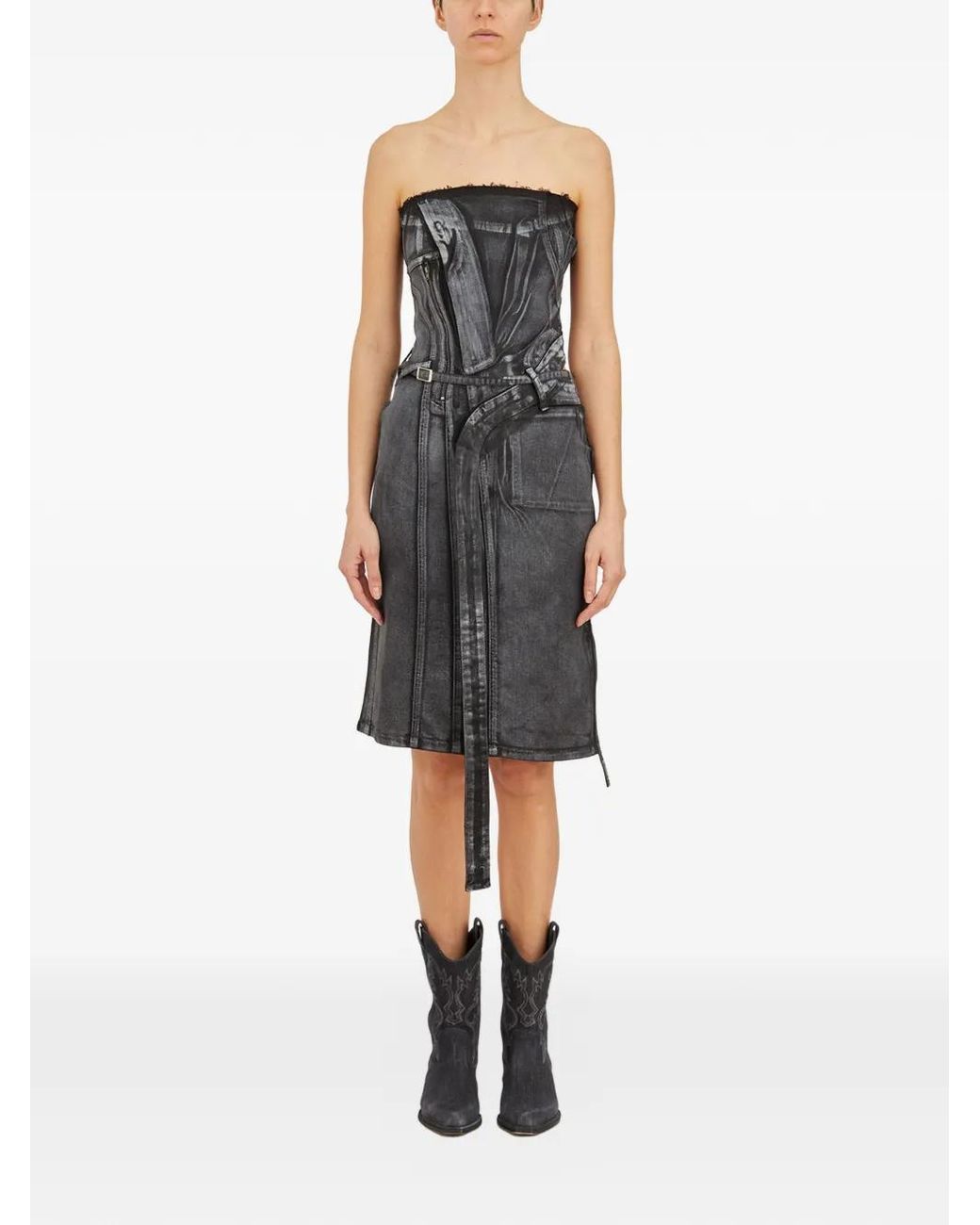 OTTOLINGER Black Robe Mi-Longue À Taille Ceinturée