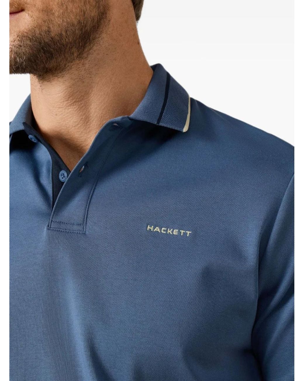 Polo À Bords Contrastants Hackett pour homme en coloris Blue