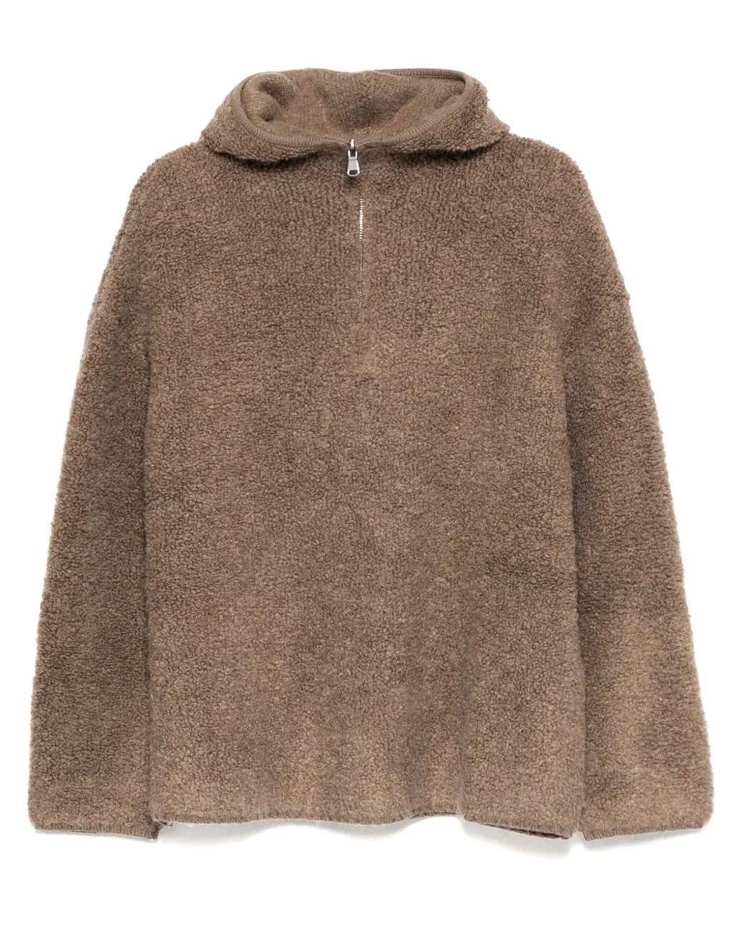 B+ AB Brown Gestrickter Kapuzenpullover