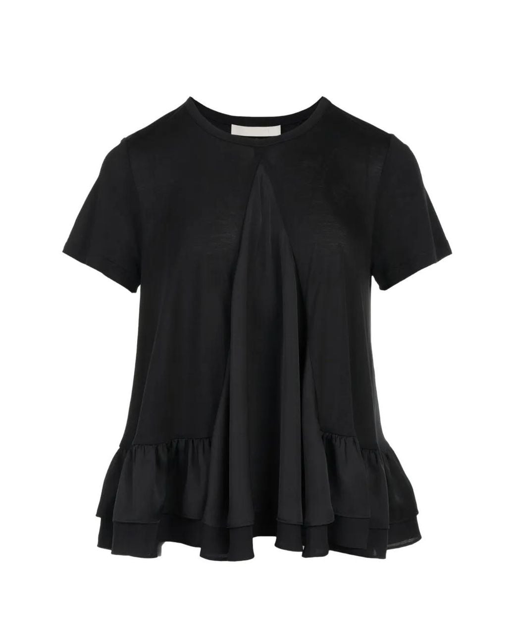 Club21 Black Kayla Peplum-Hem T-Shirt