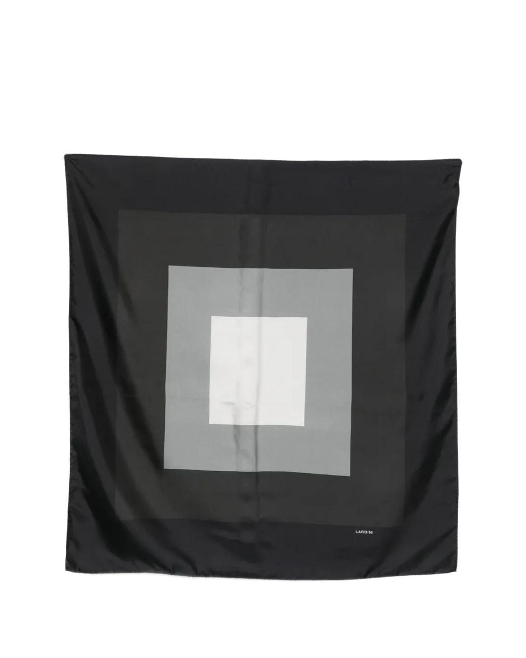 Lardini Black Geometric Silk Scarf for men