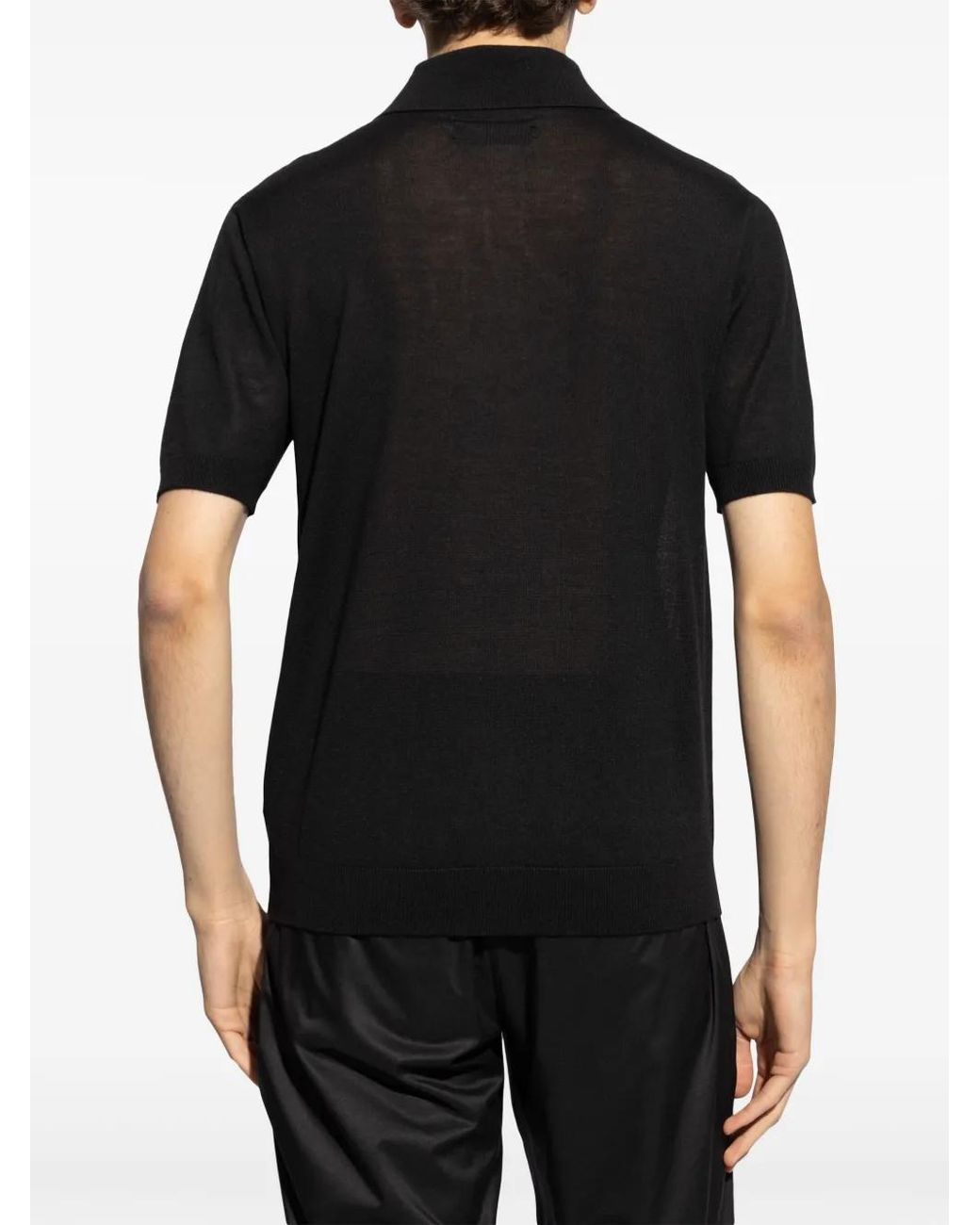 Amiri Black Logo-Embroidered Polo Shirt for men