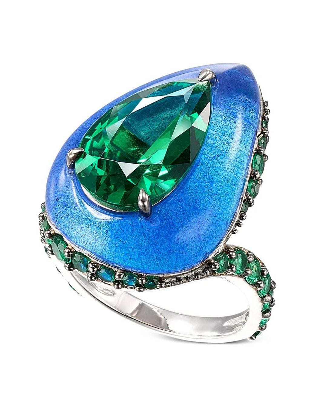 Anabela Chan Blue Spirulina Elixir Emerald Ring