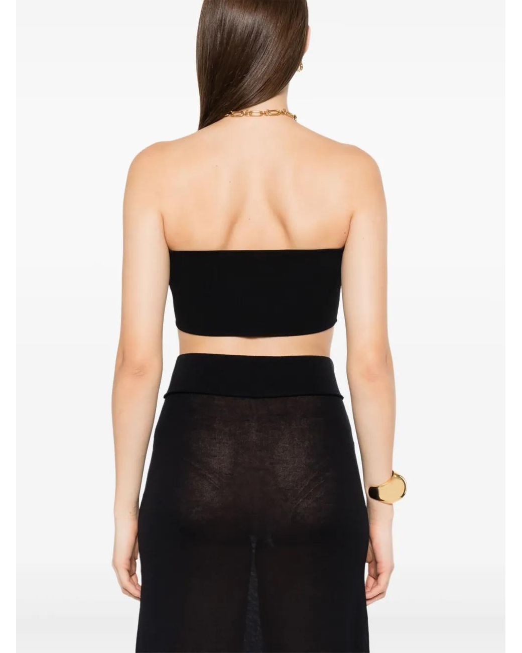 Totême Black Knitted Bandeau Top