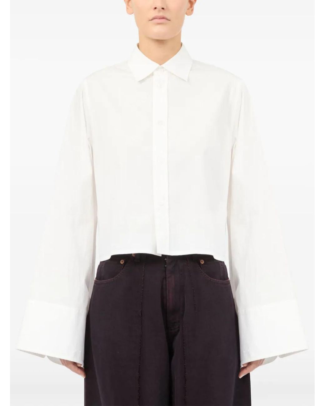 MM6 by Maison Margiela White Bell-Sleeve Shirt